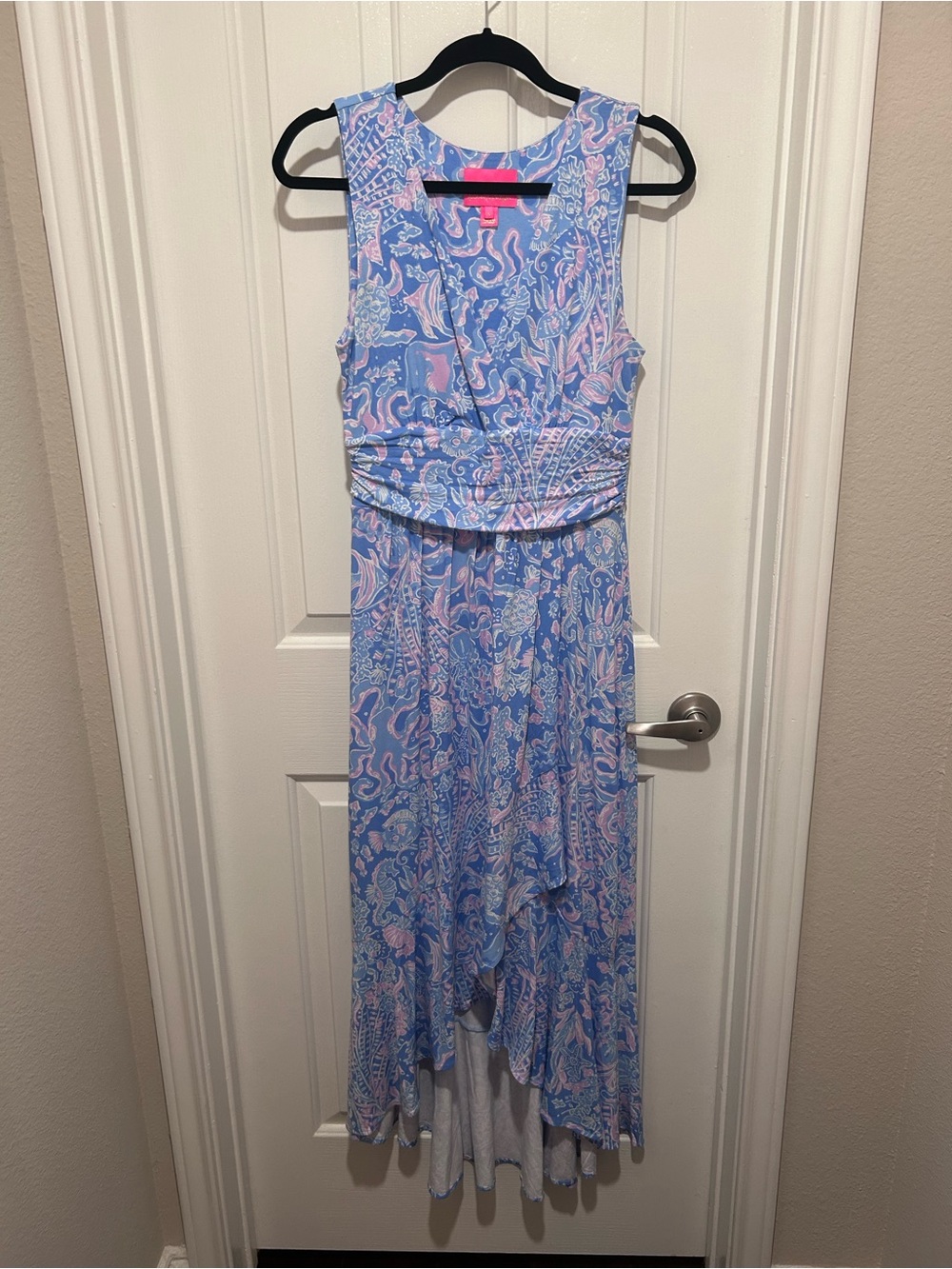 Lilly Pulitzer Moana Maxi Dress Boca Blue Sea What I Sea - Size Small